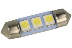 Żarówka; LED; C5W 3xSMD5050; C5W; rurkowa; biały; (zimna) 6500K; 45,5÷65lm; 12V; DC; 0,6W; 11x36mm; RoHS