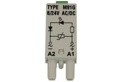 Module; signaling; protective; LV M91G; 6÷24V; DC; AC; green; N polarization; for socket; grey; Relpol; RoHS