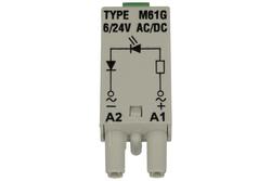 Module; signaling; L M61G; 6÷24V; DC; AC; green; N polarization; for socket; grey; Relpol; RoHS