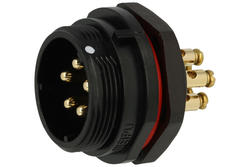 Plug; SP2112/P5-2N; 5 ways; screw; 4,0mm2; SP21; for panel; 21mm; IP68; 30A; 500V; Weipu; RoHS