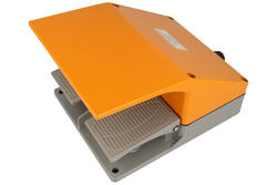 Switch; foot type; YDT1-16 (SFMS-15); ON-(ON); momentary; screw; 2 ways; 2 positions; dual; with guard; 15A; 220V AC; IP54; YUMO; RoHS; yellow-grey; grey