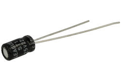 Capacitor; mini; electrolytic; 22uF; 25V; ST1; KE 22/25/4x7t; diam.4x7mm; 1,5mm; through-hole (THT); bulk; Leaguer; RoHS