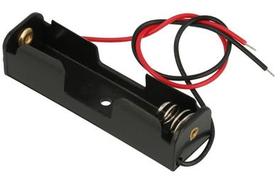 Battery holder; BC3; 1xR6(AA); with cable; container; black; KLS; R6 AA