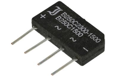 Mostek prostowniczy; B250C1500A; 1,5A; 600V; płaski; przewlekany (THT); Diotec; RoHS Mostek prostowniczy; B250C1500A; 1,5A; 600V; płaski; przewlekany (THT); Diotec; RoHS