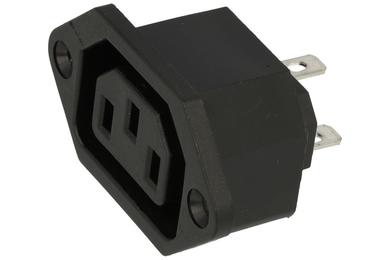 Socket; AC power; IEC C13 IBM; AS-302-1; straight; for panel; screw; 10A; 250V; 4,8x0,8mm connectors