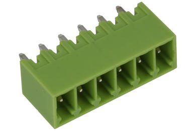 Terminal block; XY2500V-F-06P3.5; 6 ways; R=3,50mm; 9,1mm; 8A; 125V; through hole; straight; closed; green; Xinya; RoHS