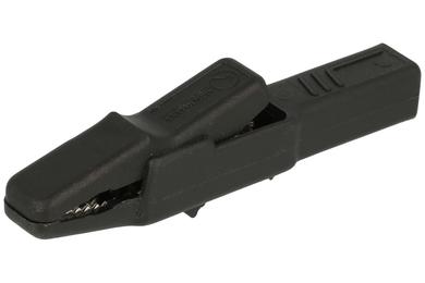 Crocodile clip; AK2B SW / 932435100; black; 81mm; pluggable (4mm banana socket); 25A; 300V; nickel plated brass; Hirschmann; RoHS