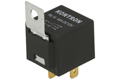 Relay; electromagnetic automotive; RL15; 12V; DC; SPDT; 40A; 12V DC; for socket; with connectors; with mounting bracket; 1,6W; Kontron; RoHS