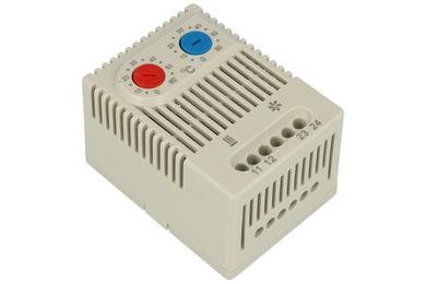 Thermostat; bimetallic; KTO011-N0/NC; NC; NO; 0...+60°C; 10A; 250V AC; 50x67x40mm; DIN rail mounted