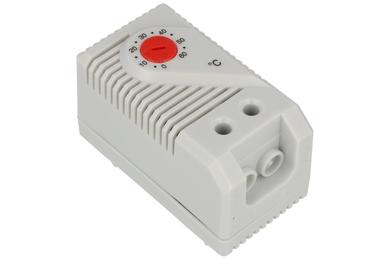 Thermostat; bimetallic; KTO011-NC RED; NC; 0...+60°C; 10A; 250V AC; 60x33x43mm; DIN rail mounted