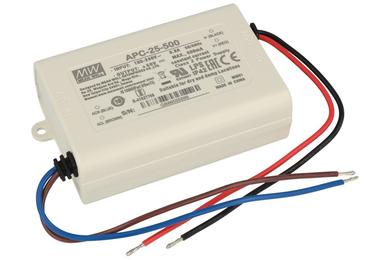 Power Supply; for LEDs; APC-25-500; 15÷50V DC; 0,5A; 25W; constant current design; IP30; Mean Well
