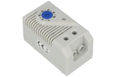 Thermostat; bimetallic; KTS011-NO BLUE; NO; 0...+60°C; 10A; 250V AC; 60x33x43mm; DIN rail mounted