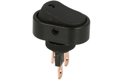 Switch; rocker; ASW-20D niebieski; ON-ON; 1 way; black; LED 12V backlight; blue; bistable; 6,3x0,8mm connectors; 12mm; 2 positions; 20A; 12V DC