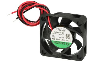 Fan; EE40100S2-1000U-999; 40x40x10mm; slide bearing; 5V; DC; 0,8W; 12,05m3/h; 23dB; 120mA; 6100RPM; 2 wires; Sunon; RoHS; 3,5÷6V; 300mm