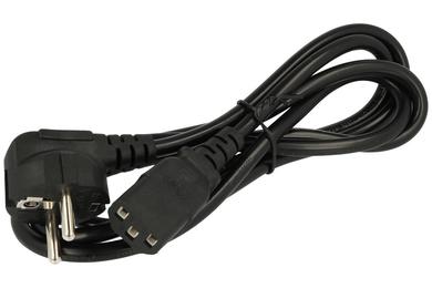 Kabel; zasilający; AK-PC-01C; gniazdo IEC C13 IBM proste; wtyk sieciowy CEE 7/7 kątowy; 1,5m; czarny; 3 żyły; 0,75mm2; 10A; Akyga; PVC; okrągły; linka; Cu; RoHS