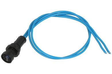 Indicator; KLP5B/230V; 10mm; LED 230V backlight; blue; with cable; black; IP20; LED 5mm; 27mm; Elprod; RoHS