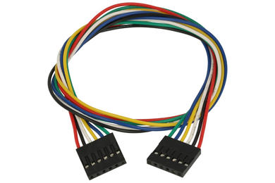 Wires; female/female; A-PZZ6L40; 6; 2,54mm; 40cm; 1pcs.; red; green; blue; yellow; white; black