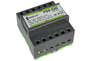 Transformer; encased; for DIN rail; PSS63N 230/24V; 63VA; 230V; 24V; 2,62A; Breve; IP30