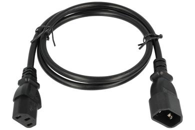 Kabel; zasilający; WN111-3/07/1.0B; wtyk IEC C14 IBM prosty; gniazdo IEC C13 IBM proste; 1m; czarny; 3 żyły; 0,75mm2; 10A; Lian Dung; PVC; okrągły; linka; Cu; RoHS