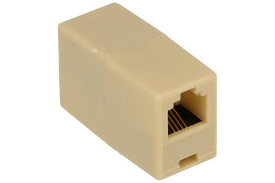 Adapter gniazdo / gniazdo; RJ11 6p4c; 210-4C; proste; beżowy; zatrzaskowe