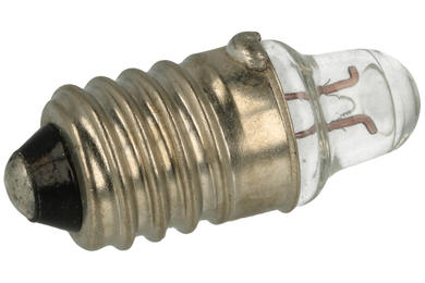 Bulb; L-3649; E10; pointed; white; 220mA; 1,2V; DC; 0,25W; 9,5x24mm; Goobay; RoHS