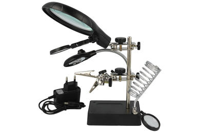 Optical kit third hand; A-3H-S/LED/B; soldering iron stand; backlight