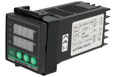 Regulator temperatury; REX-C100; 230V; AC; 0÷50°C; SSR 18 VDC; PT100; termopara B; termopara E; termopara J; termopara K; termopara N; termopara R; termopara S; termopara T