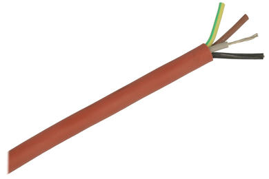 Wire; silicon; SIHF; 4x0,50mm2; stranded; Cu; red-brown; round; silicon; 6,4mm; 300/500V; Helukabel; RoHS