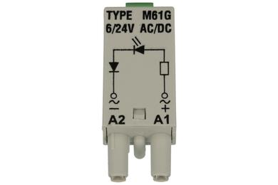 Module; signaling; L M61G; 6÷24V; DC; AC; green; N polarization; for socket; grey; Relpol; RoHS