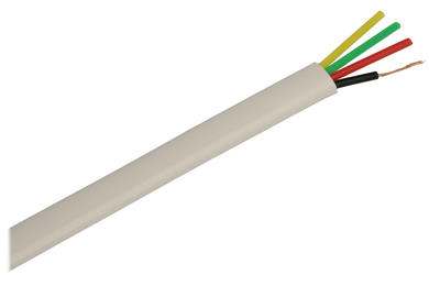 Wire; mains; YTLYp; 4x0,12mm2; stranded; Cu; white; PVC; flat; 150V; 100m reel; RoHS