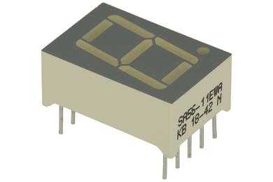 Wyświetlacz; LED; SA56-11EWA; pojedynczy; czerwony; anoda; 7-segmentowy; 14,22mm; 12,7mm; 19,05mm; Kolor tła: szary; 1,2÷6,4mcd; 625nm; Kingbright; 20mA; 2V