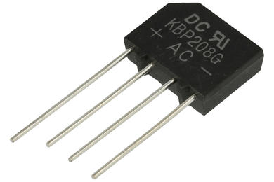 Bridge rectifier; KBP208G; 2A; 800V; flat; through hole (THT); typ KBP 14,65x11,5x3,9mm; DC Components; RoHS