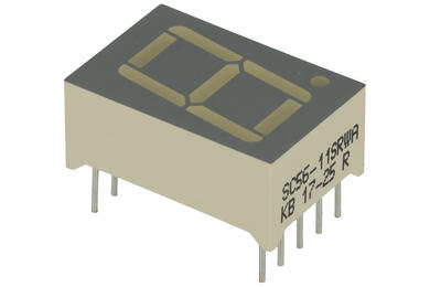 Display; LED; SC56-11SRWA; single; red; cathode; 7-segment; 14,22mm; 12,7mm; 19,05mm; Background colour: gray; 14÷34mcd; 640nm; Kingbright; 20mA; 1,85V