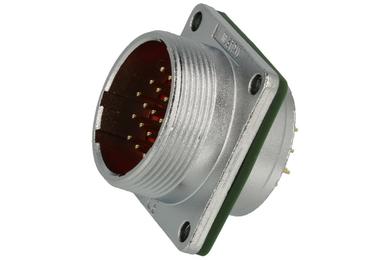 Plug; WF24J19ZZ1; 19 ways; solder; 0,75mm2; 9-10,5mm; WF24; for panel with bracket; 24mm; IP67; 5A; 500V; Weipu; RoHS