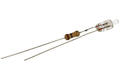 Bulb; neon; ZNB230V-9618; wire with resistor; pointed; white; (warm) 2700K; 1,4mA; 230V; AC; 0,25W; 3,8x10mm; Goobay