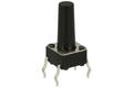 Tact switch; 6x6mm; 12,5mm; A06-A-12,5; 9mm; through hole; 4 pins; black; OFF-(ON); no backlight; 50mA; 12V DC; 160gf; Howo; RoHS