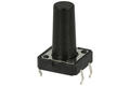 Tact switch; 12x12mm; 18mm; TS1202-18; 13,7mm; through hole; 4 pins; black; OFF-(ON); no backlight; 50mA; 12V DC; 180gf; KLS; RoHS