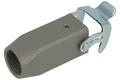 Connector housing; Han A; 19200031750; 3A; metal; straight; for cable; top single cable entry; with single locking lever; entry for M20 cable gland; grey; IP65; Harting; RoHS