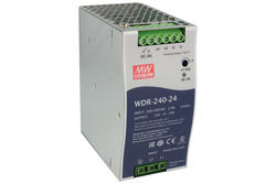 Zasilacz; na szynę DIN; WDR-240-24; 24V DC; 10A; 240W; sygnalizacyjna dioda LED; Mean Well