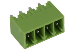 Terminal block; XY2500V-F-04P3.5; 4 ways; R=3,50mm; 9,1mm; 8A; 125V; through hole; straight; closed; green; Xinya; RoHS