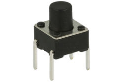 Tact switch; 6x6mm; 7mm; TS6607-7; 3,5mm; through hole; 2 pins; black; OFF-(ON); no backlight; 50mA; 12V DC; 160gf; Tactronic; RoHS