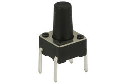 Mikroprzycisk; 6x6mm; 9,5mm; KAN0612N-095; przewlekany (THT); 4 piny; 6mm; OFF-(ON); 50mA; 12V DC; 160gf; Tactronic; RoHS