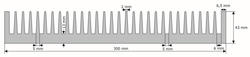 Heatsink; C30043; 19,05kg/m; ribbed; 300mm; 43mm; Firma Piekarz