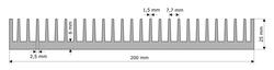 Heatsink; C20025; 6,02kg/m; ribbed; 200mm; 25mm; Firma Piekarz