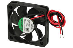 Fan; EE50101S1-1000U-999; 50x50x10mm; slide bearing; 12V; DC; 1,58W; 22,1m3/h; 30,7dB; 104mA; 5700RPM; 2 wires; Sunon; RoHS; 4,5÷13,8V; 300mm