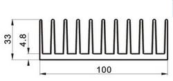 Radiator; C10033; 3,38kg/m; żebrowany; 100mm; 33mm; Firma Piekarz