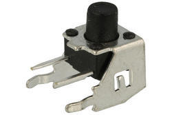 Tact switch; 6x6mm; 6mm; INT-1102VW70A; 3mm; through hole; angle; 2 pins; black; OFF-(ON); no backlight; 500mA; 12V DC; 160gf; Innocent; RoHS