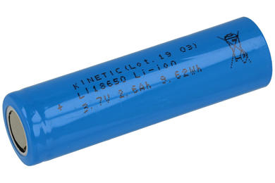 Akumulator; Li-Ion; MS-AL_18650K; 3,7V; 2600mAh; 18,6x65,2mm; Kinetic; bez zabezpieczenia PCM