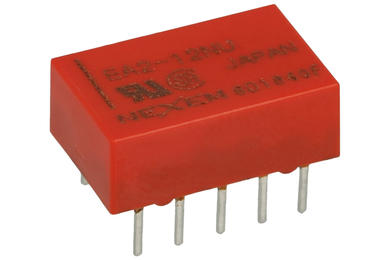 Relay; electromagnetic miniature; EA2-12NU; 12V; DC; DPDT; 0,5A; 125V AC; 1A; 30V DC; PCB trough hole; Nexem; RoHS