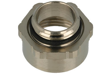 Thread adapter; 8216220; nickel-plated brass; natural; M16/M20; 0mm; with metric thread; Pflitsch; RoHS